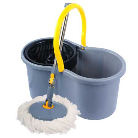Esqube-Elegant-360-Spin-Mop-Set-Grey